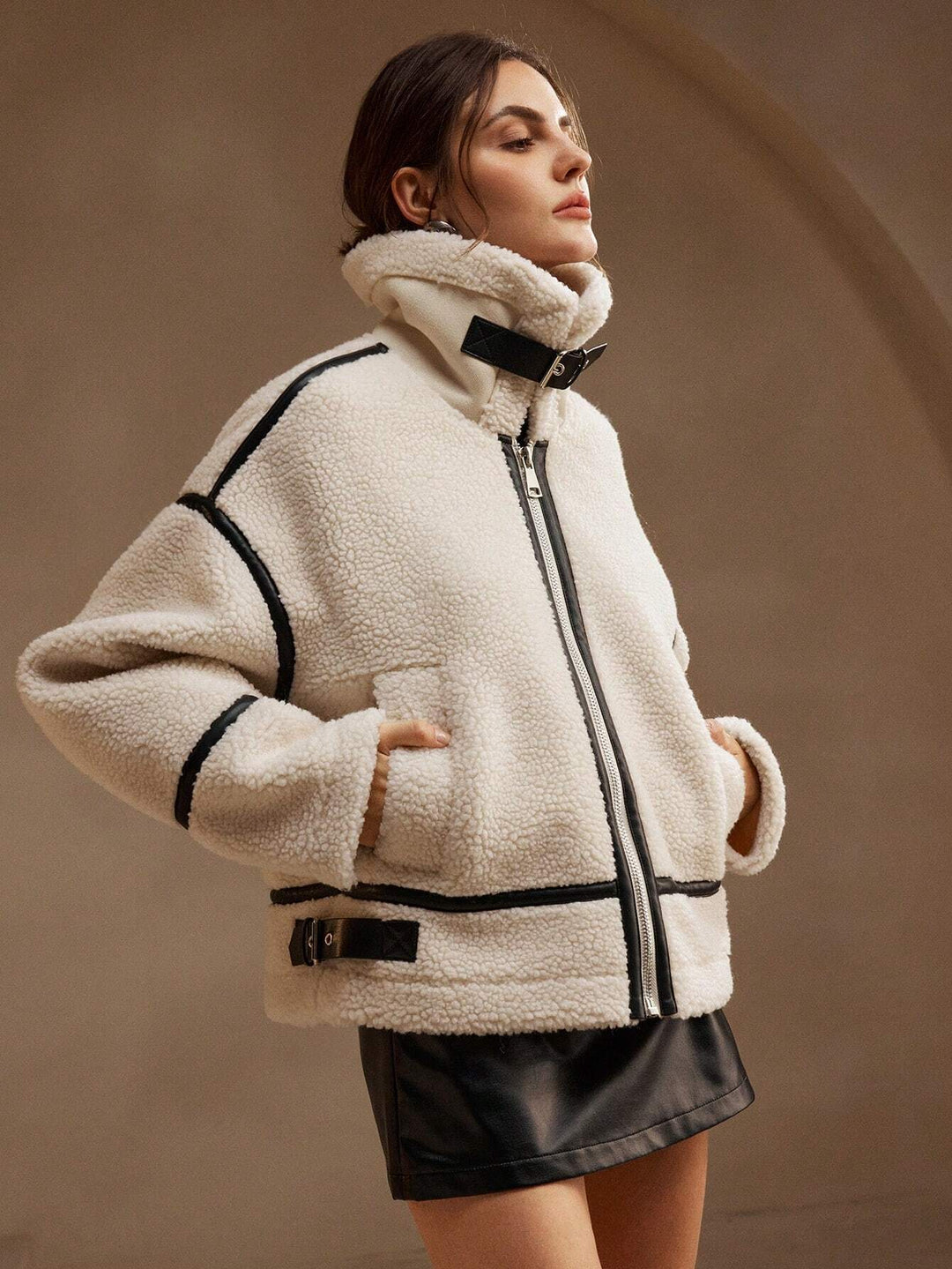 Sienna Shearling Jacket | Relaxed Fit Hip-Length Jacket