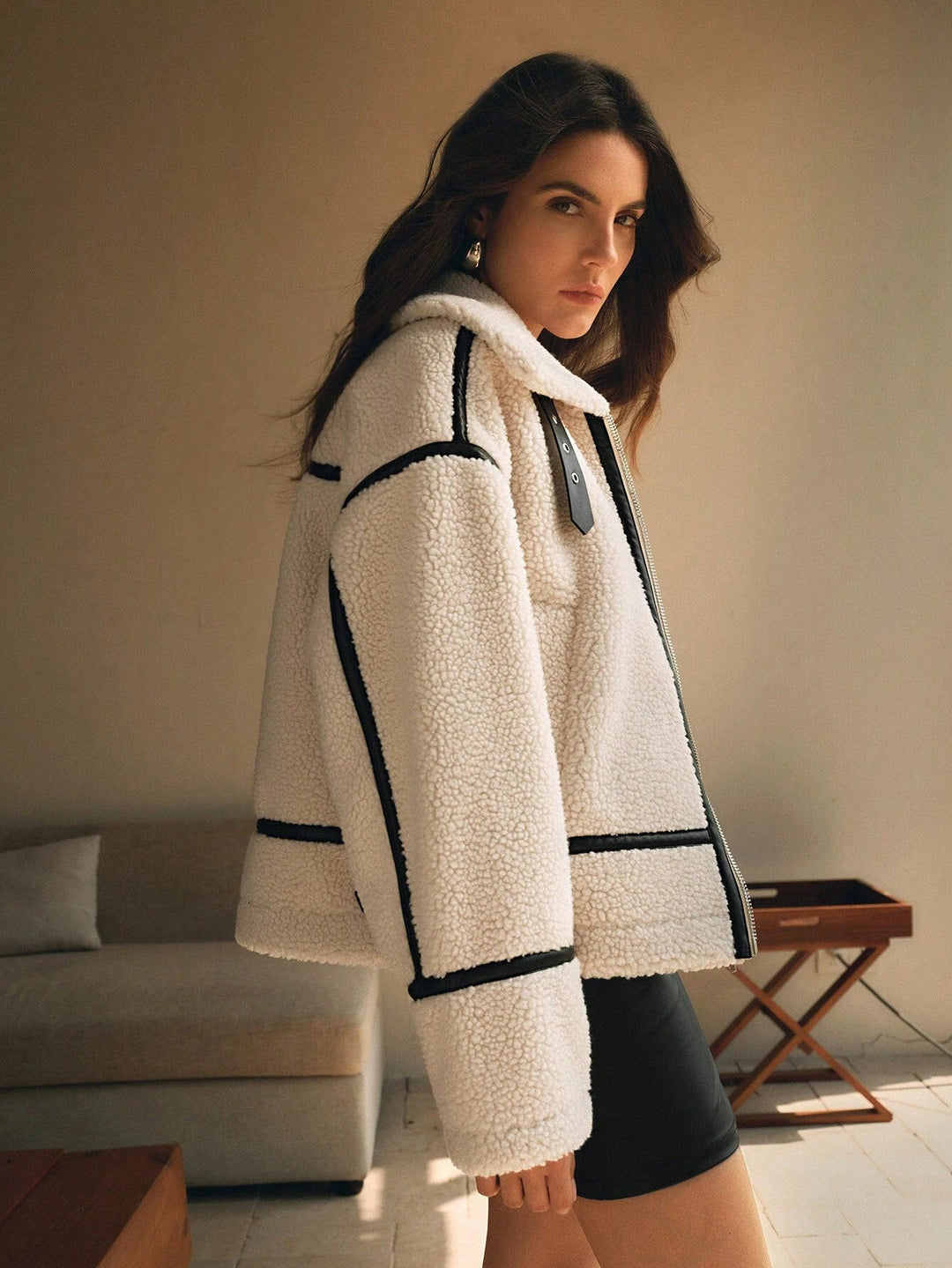 Sienna Shearling Jacket | Relaxed Fit Hip-Length Jacket