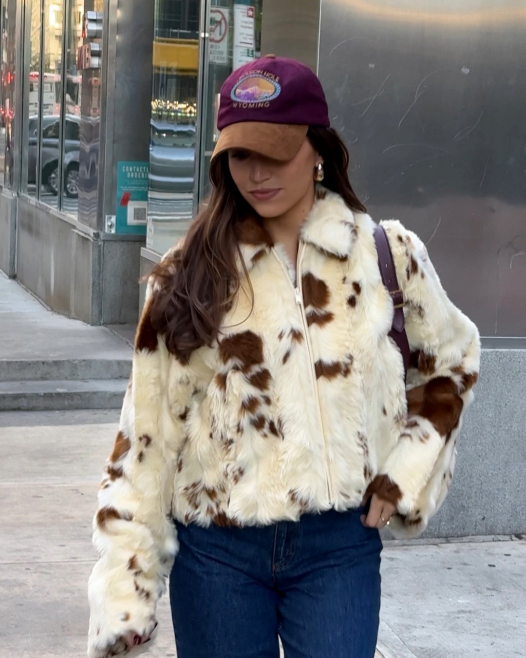 Stella Fleece Regular Fit Faux Fur Jacket | Animal Print Collared Jacket