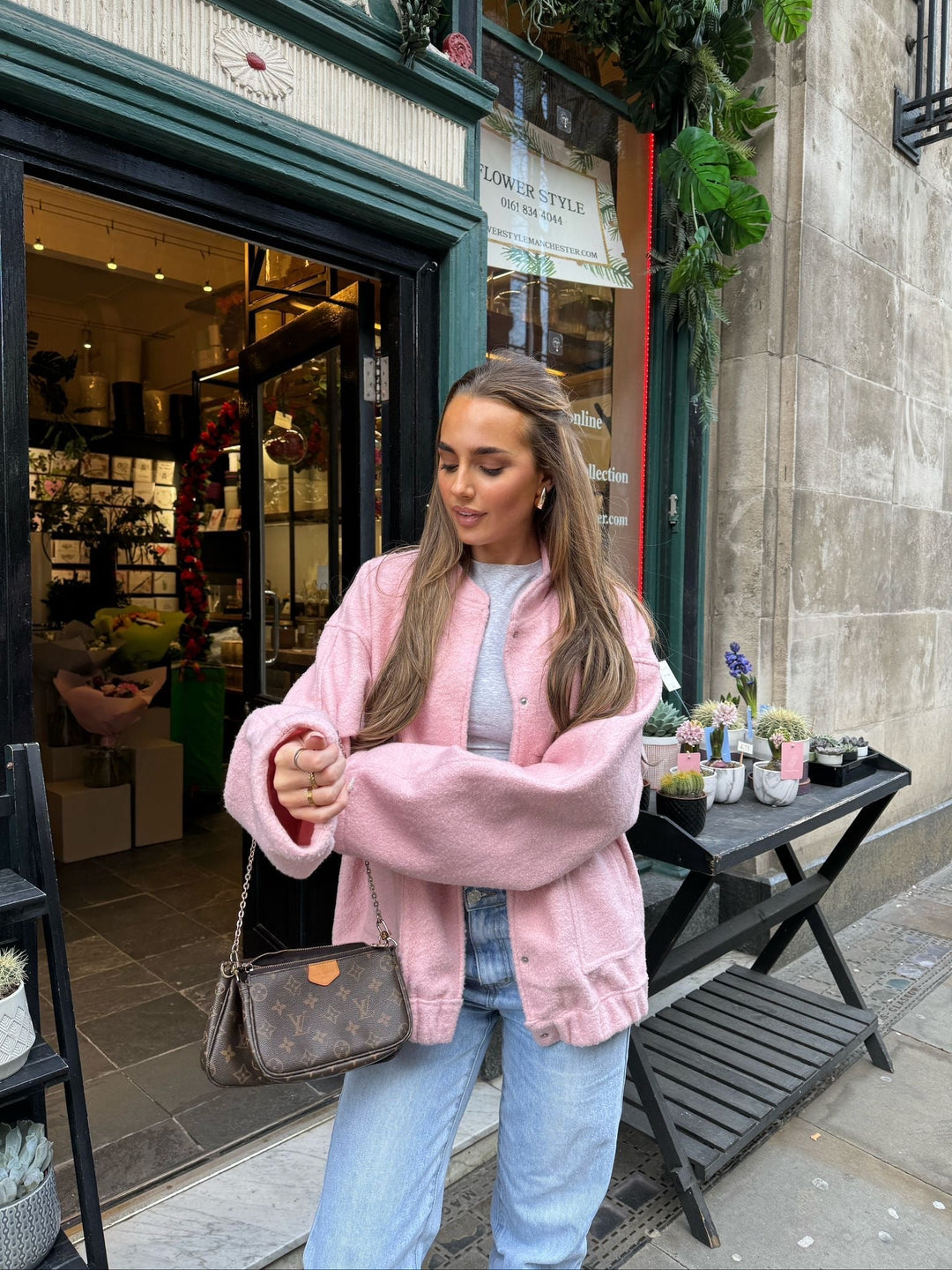 Sienna Fleece Oversized Jacket | Band Collar Snap Front Jacket