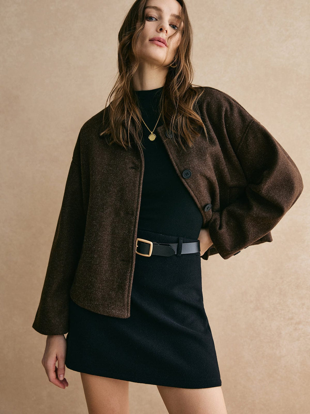 Sienna Jacket | Relaxed Fit Collared Button Front Jacket