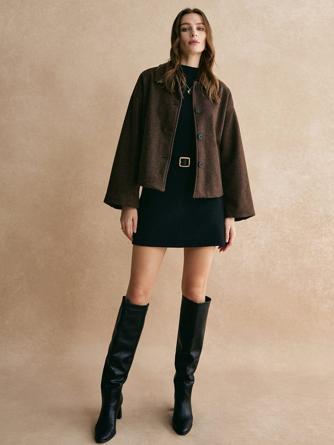 Sienna Jacket | Relaxed Fit Collared Button Front Jacket