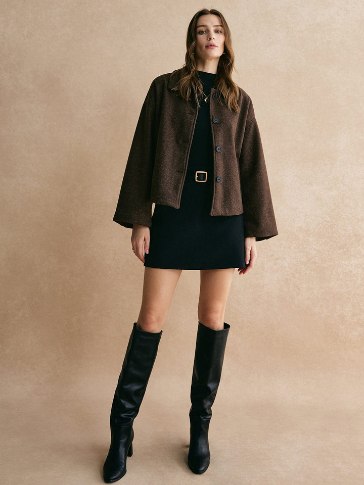 Sienna Jacket | Relaxed Fit Collared Button Front Jacket