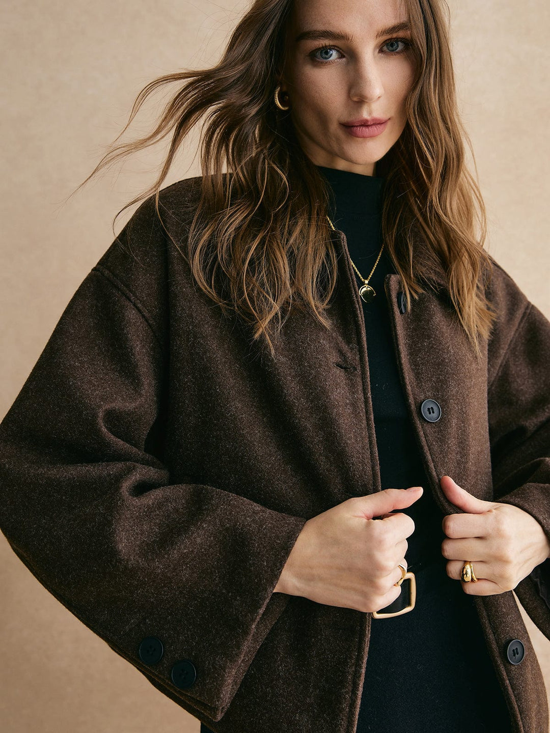 Sienna Jacket | Relaxed Fit Collared Button Front Jacket