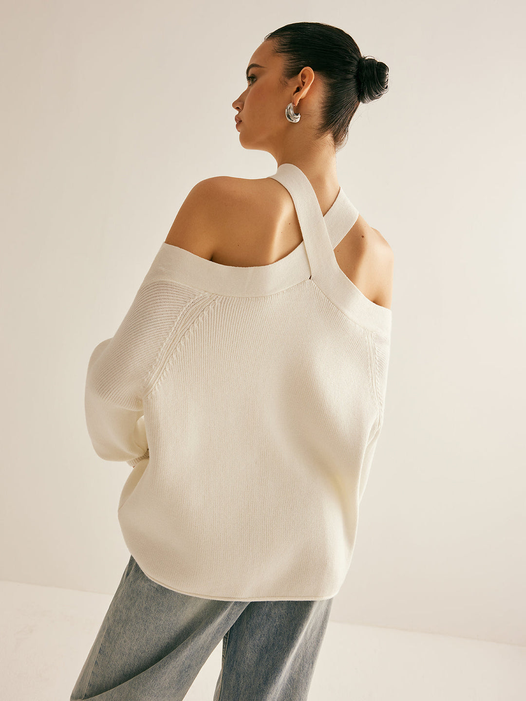 Aurora Ribbed Off-Shoulder Sweater