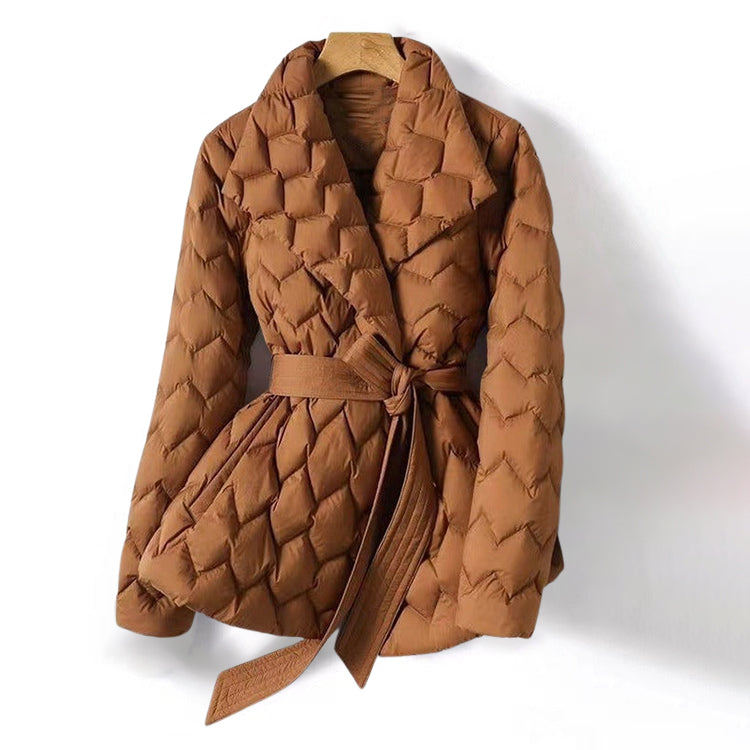 Ilaria Quilted Belted Wrap Front Puffer Jacket