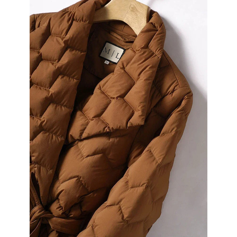Ilaria Quilted Belted Wrap Front Puffer Jacket