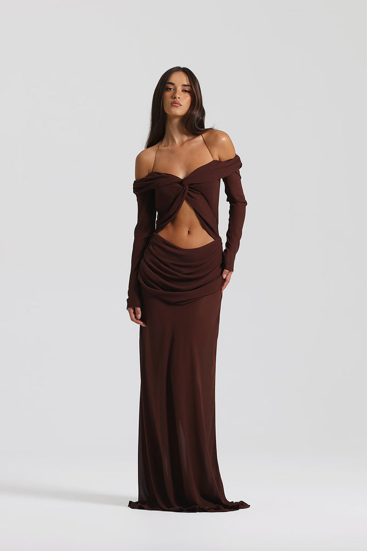Mocha Mirage Gown - Serena Studio