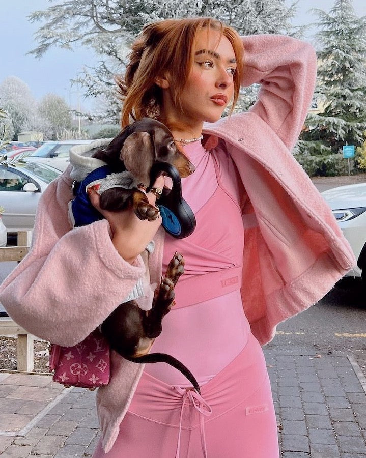 Sienna Fleece Oversized Jacket | Band Collar Snap Front Jacket