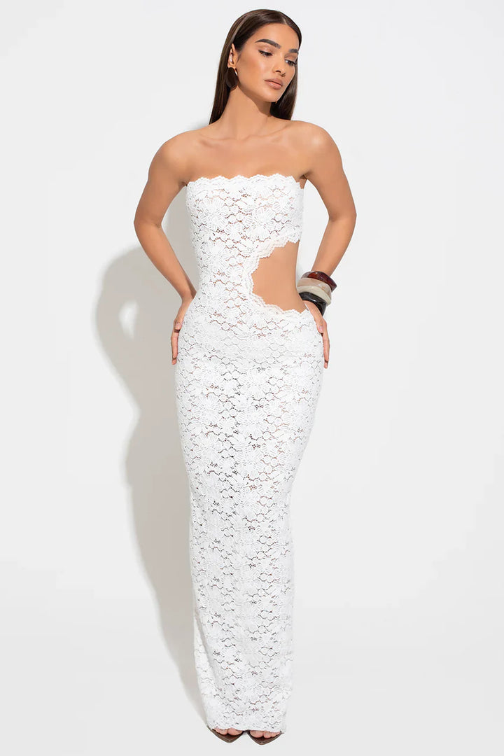Luna Lace Cutout Gown - Serena Studio