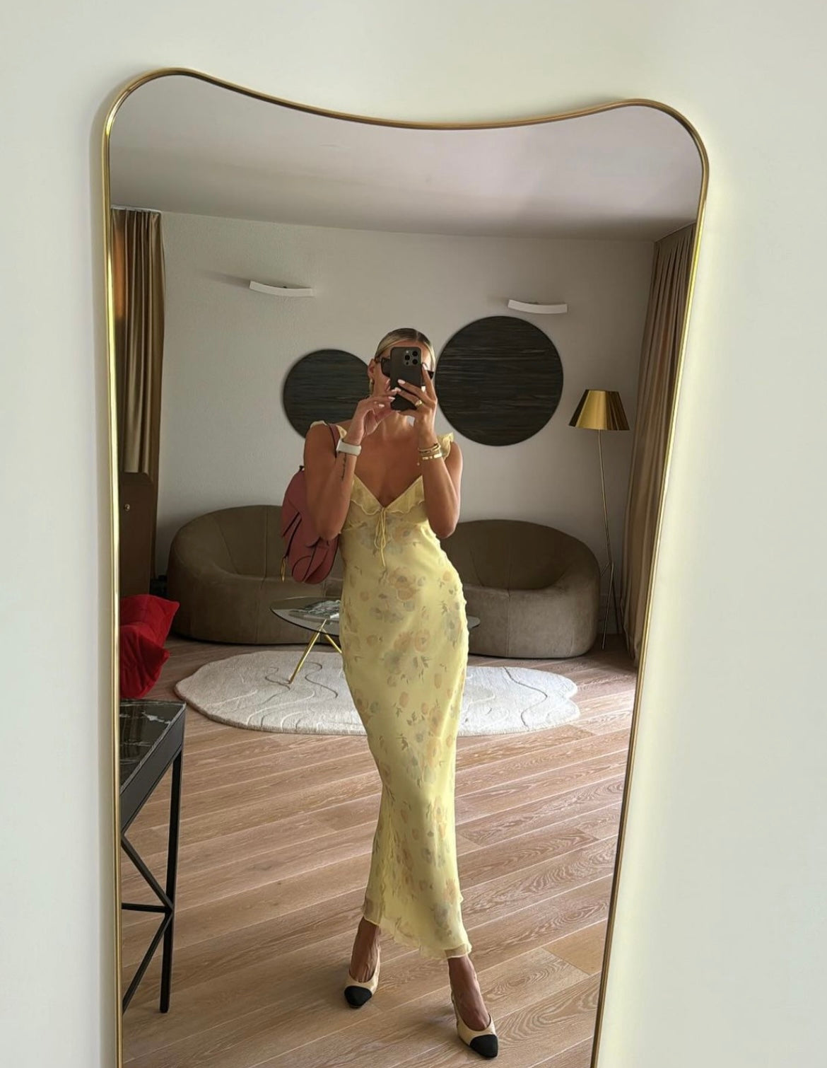 KAYLA SLIP DRESS IN CITRON BLOOM - Serena Studio