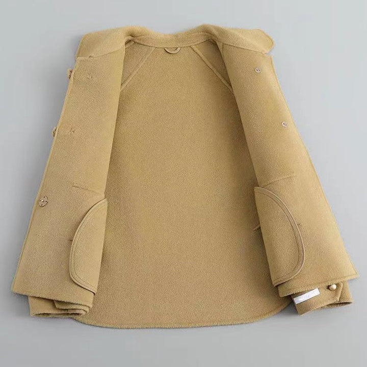 Aurora Wool-Blend Buttoned Short Coat