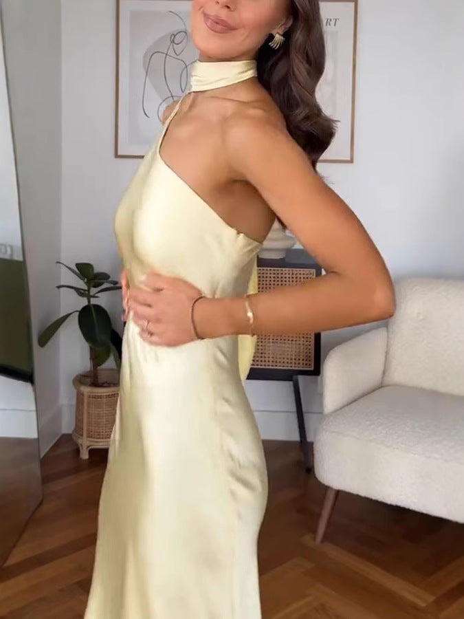 Elise - Maxi Dress - One Shoulder Satin Gown - Elegant Evening Wear - Serena Studio