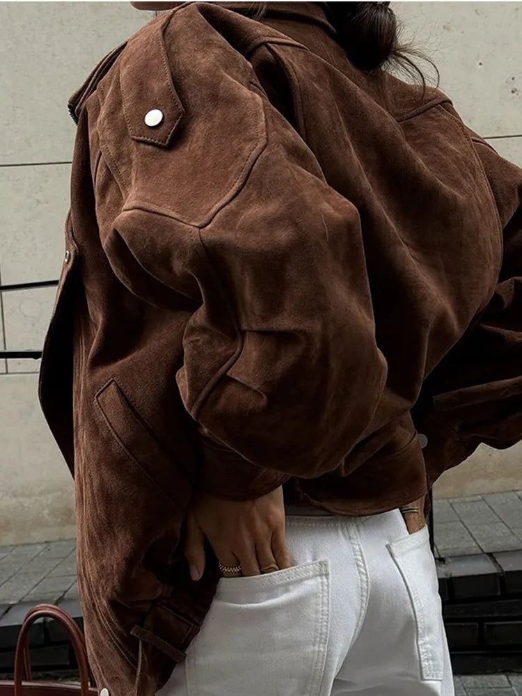 Isabella Biker Jacket | Belted Hip-Length Biker Jacket