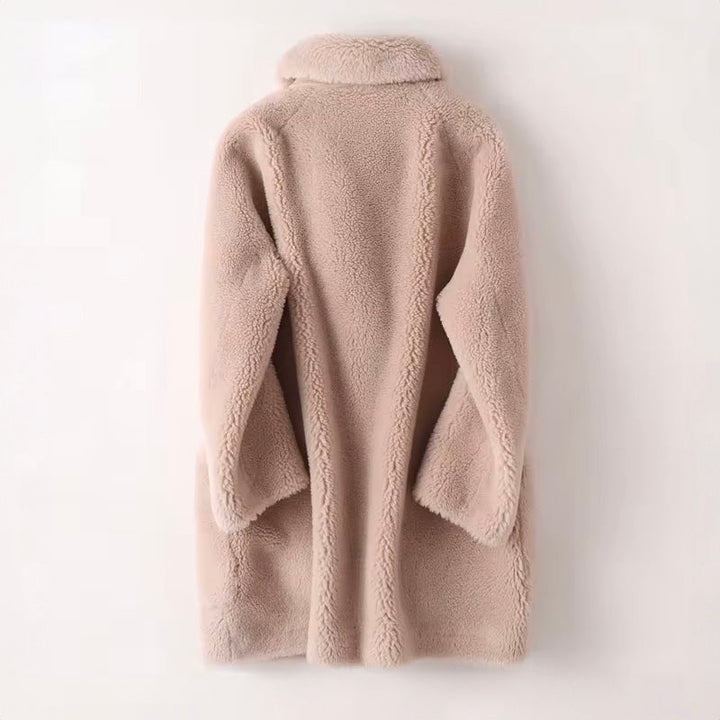 Sofia Wool-Blend Oversized Shearling Coat