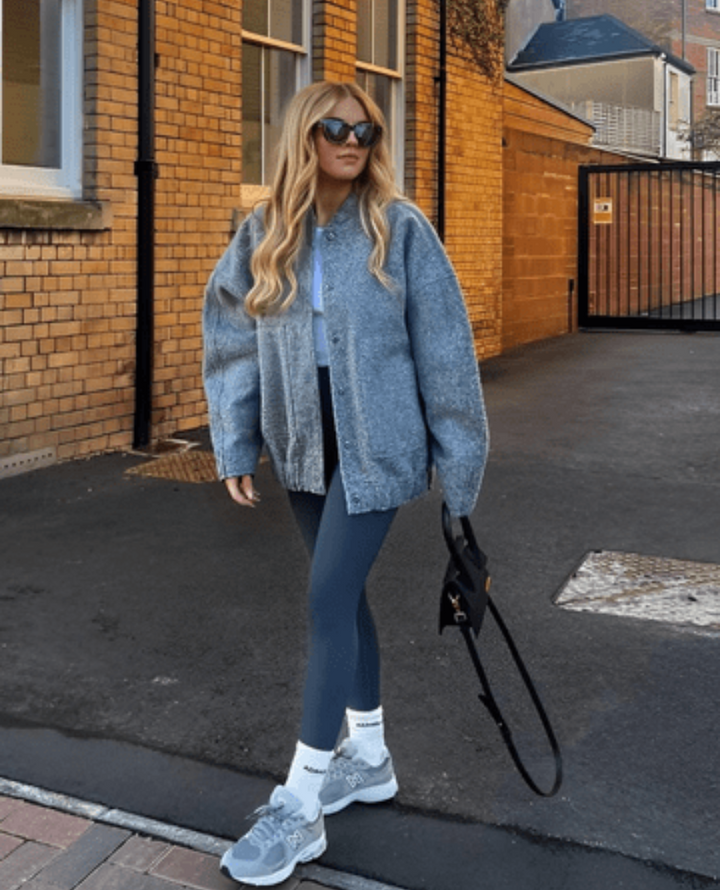 Rosie Wool-Blend Oversized Jacket | Button Front Collarless Jacket