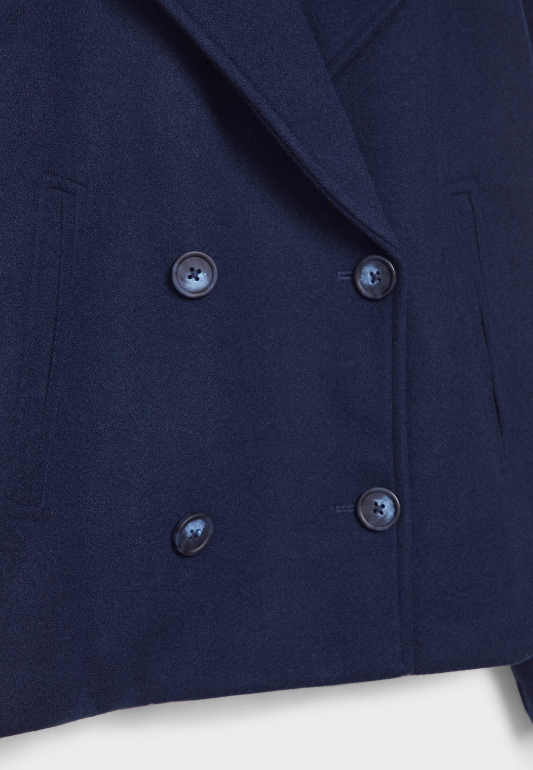 Lily Wool-Blend Double-Breasted Peacoat | Collared Cropped Peacoat