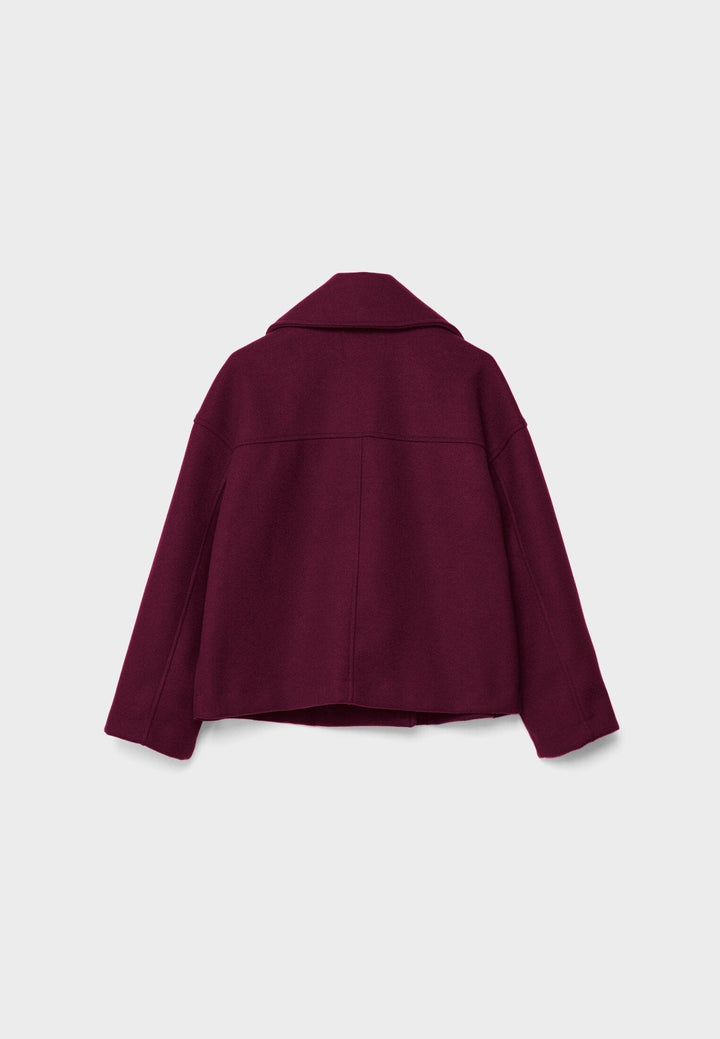 Lily Wool-Blend Double-Breasted Peacoat | Collared Cropped Peacoat