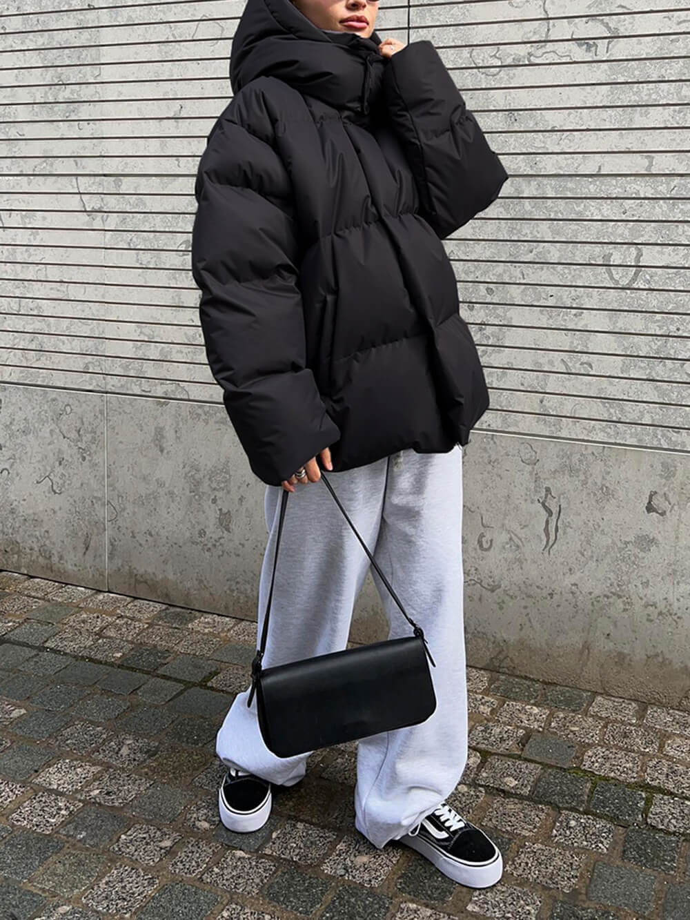 Olivia Oversized Puffer Jacket | Quilted Hooded Hip-Length Jacket