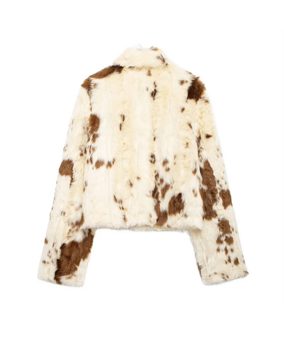 Stella Fleece Regular Fit Faux Fur Jacket | Animal Print Collared Jacket