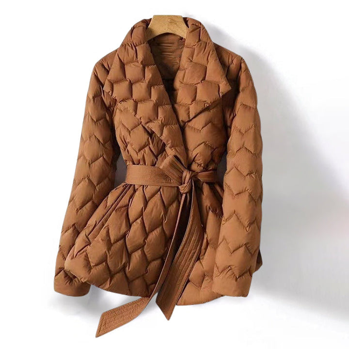 Ilaria Quilted Belted Wrap Front Puffer Jacket