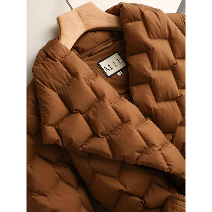 Ilaria Quilted Belted Wrap Front Puffer Jacket