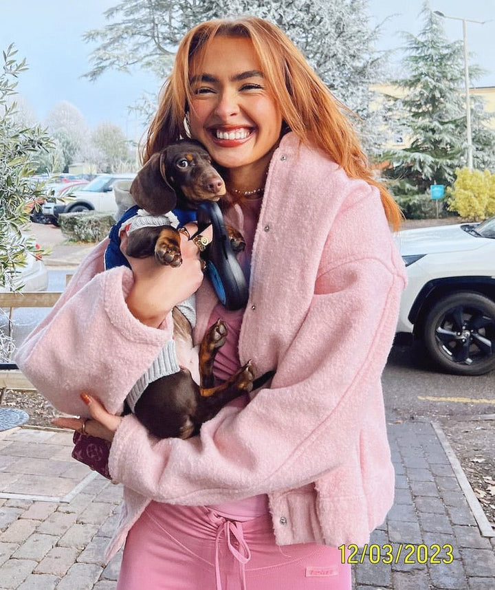 Sienna Fleece Oversized Jacket | Band Collar Snap Front Jacket