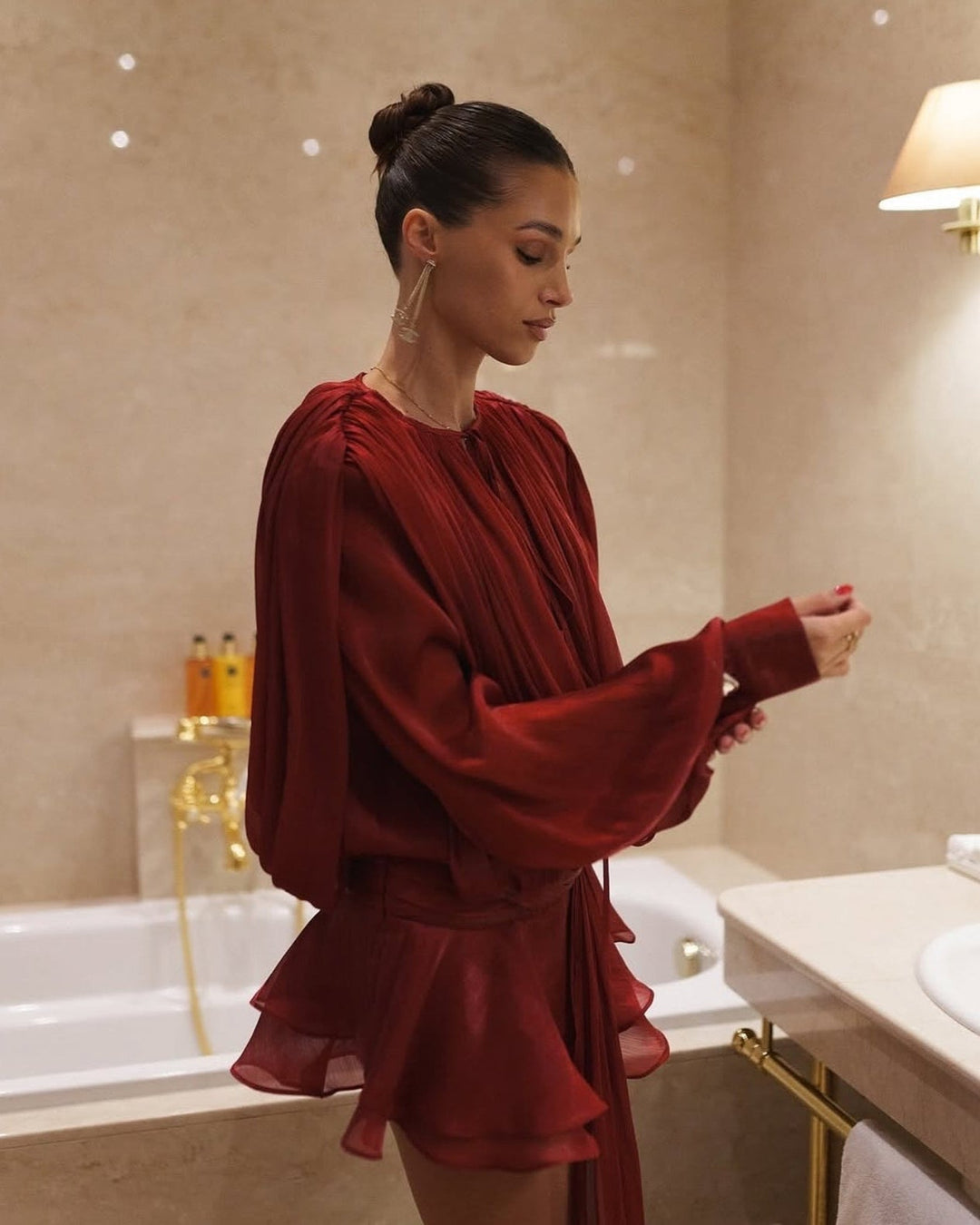 Isla Pleated Mini Dress - Serena Studio