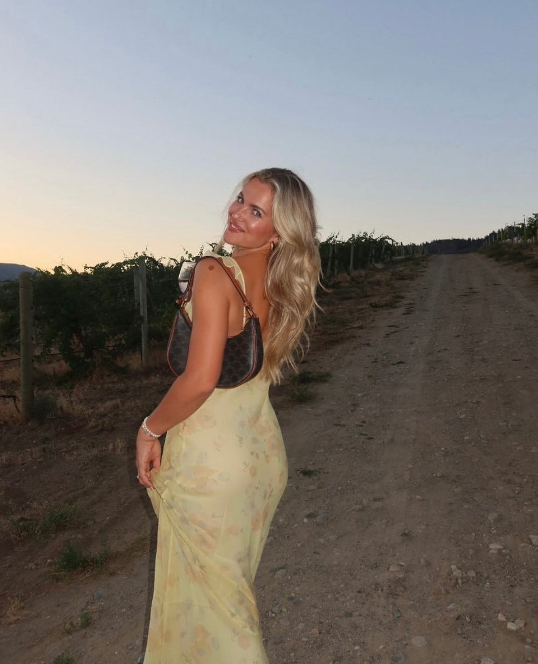 KAYLA SLIP DRESS IN CITRON BLOOM - Serena Studio