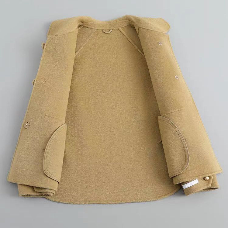 Aurora Wool-Blend Buttoned Short Coat