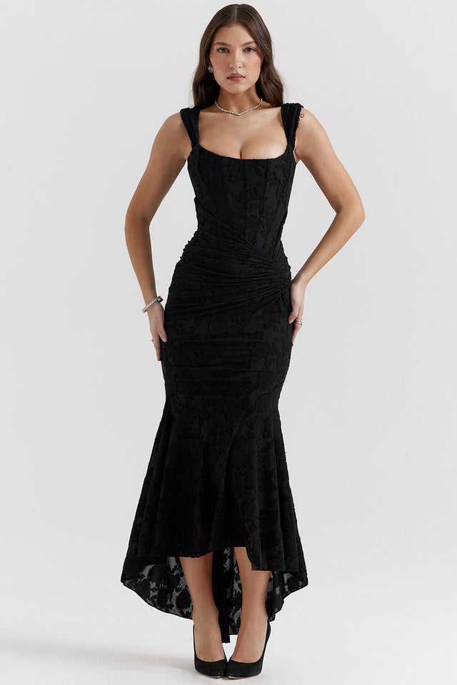 ELARA | TEXTURED LACE GOWN