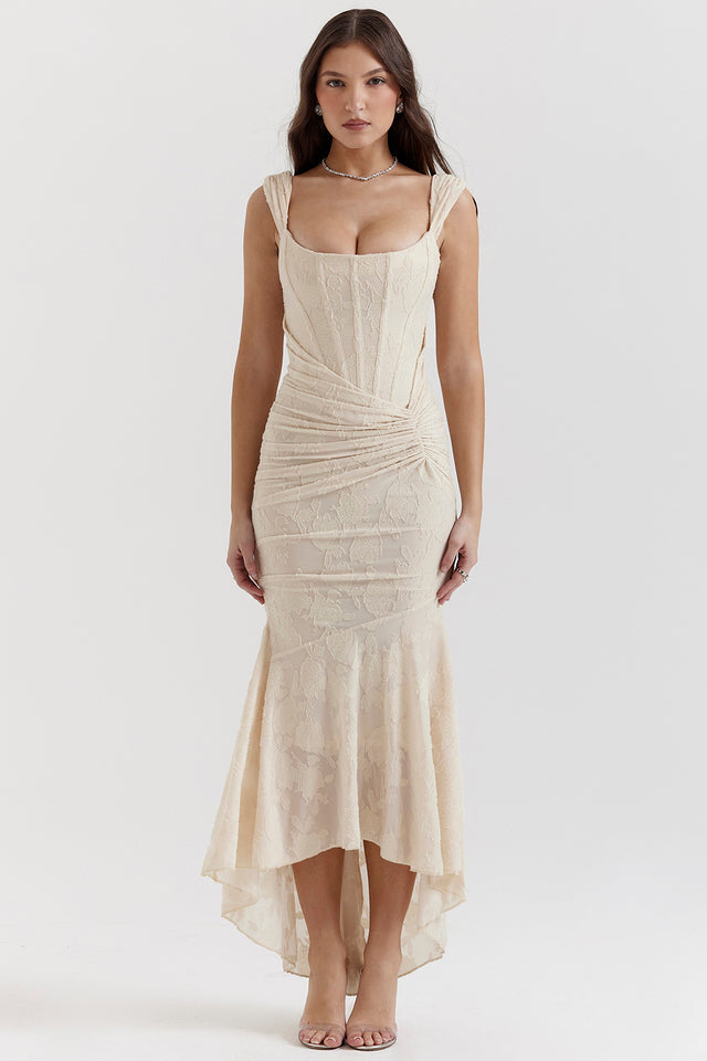 ELARA | TEXTURED LACE GOWN