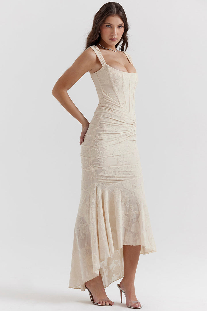 ELARA | TEXTURED LACE GOWN