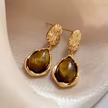 Seraphina Tiger’s Eye Earrings - Serena Studio