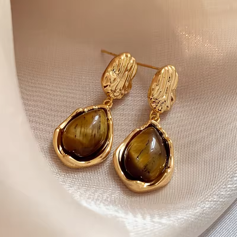 Seraphina Tiger’s Eye Earrings - Serena Studio